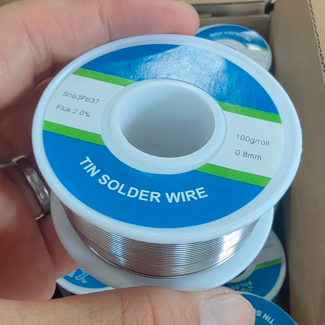 Alambre de núcleo de soldadura de estaño 63 37 0,8 mm 200 g/carrete para conexión de placa de circuito