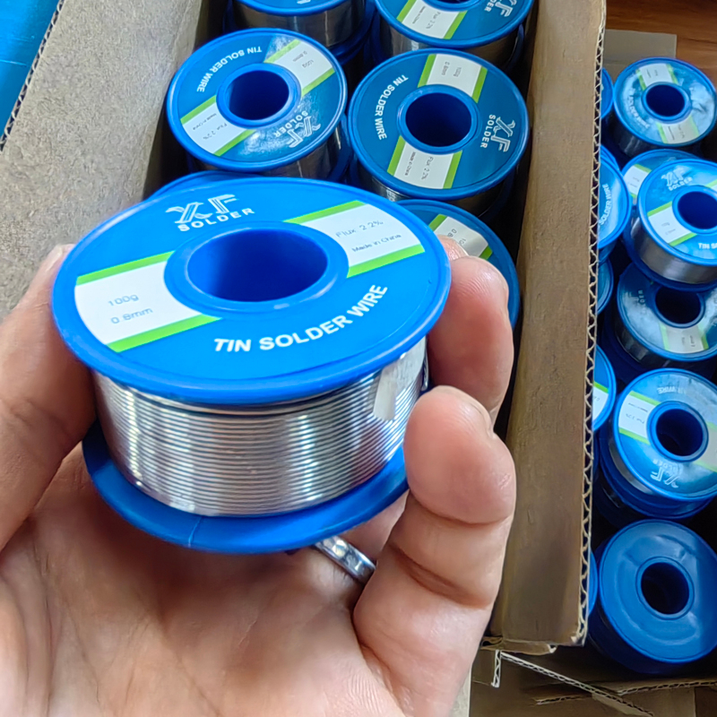 Alambre de soldadura con plomo con núcleo de resina 60 40 en diámetros de 0,8 mm, 1,0 mm, 1,2 mm y carrete de 100 g para aplicaciones de PCB