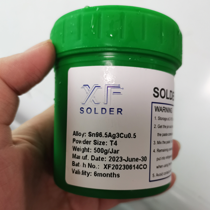 Mejor plomo sin plato plateado pasta de soldadura de lata SAC305 SN96.5AG3CU0.5 T3 T4 Tamaño de polvo en una botella de 500 g para electrónica de China