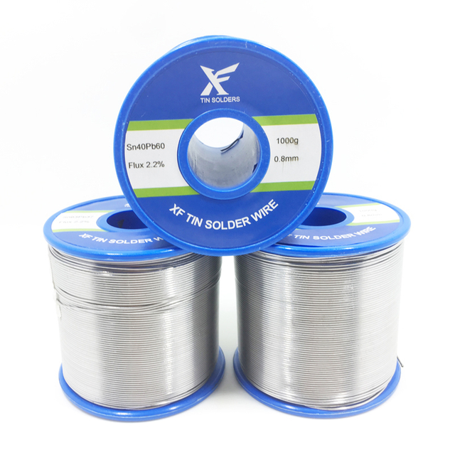 Alambre de estaño 40 60 Sn40Pb60 en carrete, peso 100 g 250 g 500 g 1000 g y diámetro 1,6 mm para soldadura confiable de PCB y electrónica